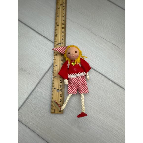 Vintage Ornaments Felt Elf Pixie Paper Mache Mr Christmas Girl 1969 - Picture 5 of 5